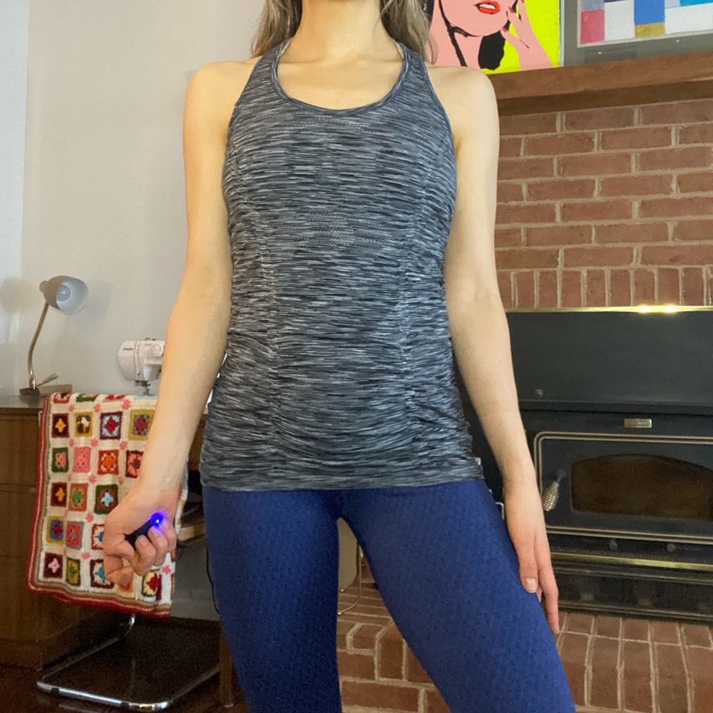 Athleta Fastest Track Space Dye Heather Racerback Rouched Anti-Ride Up W… - Picture 5 of 14